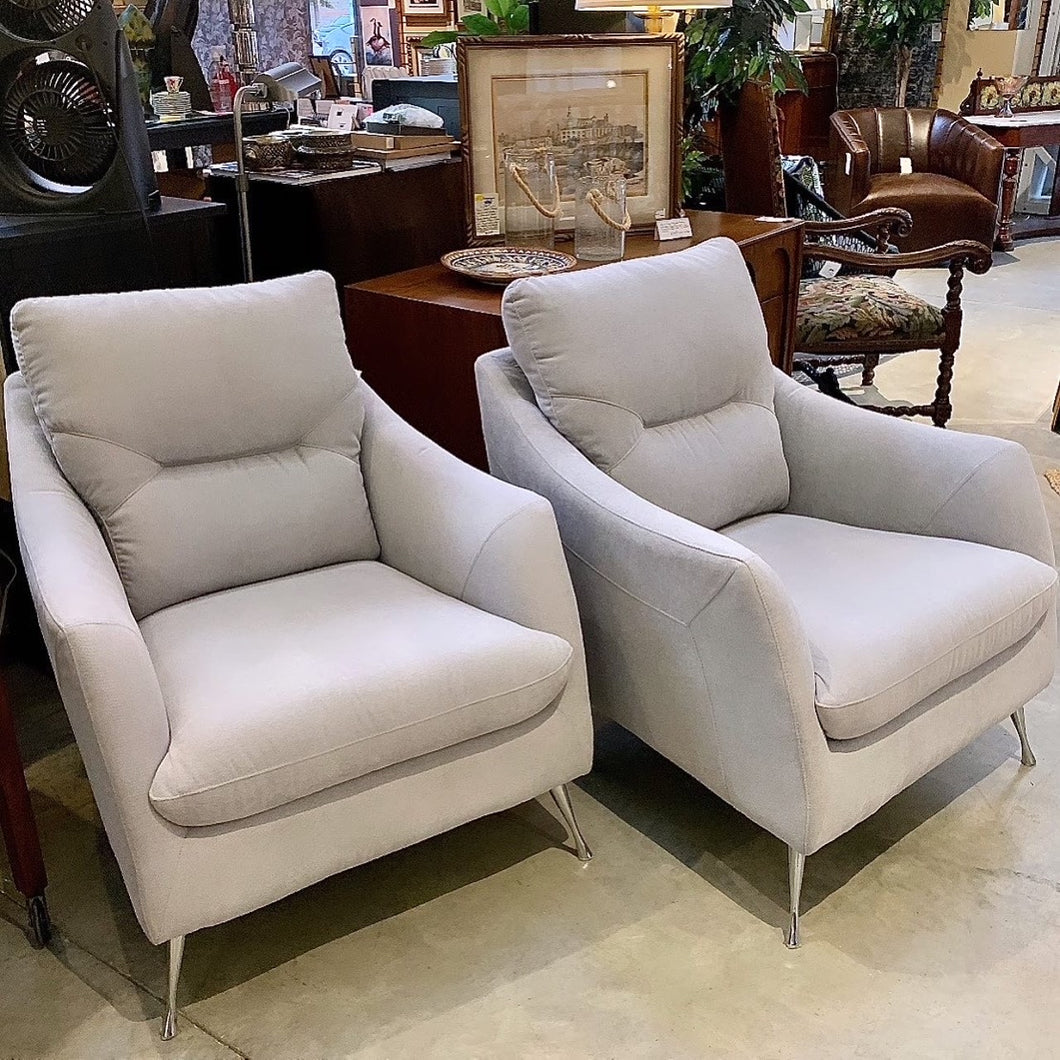 Grey upholstered chairs