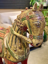 Vintage hand carved horse from India