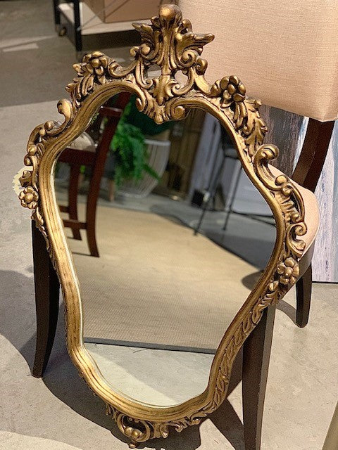 Gold Victorian style mirror – Champagne Taste Home