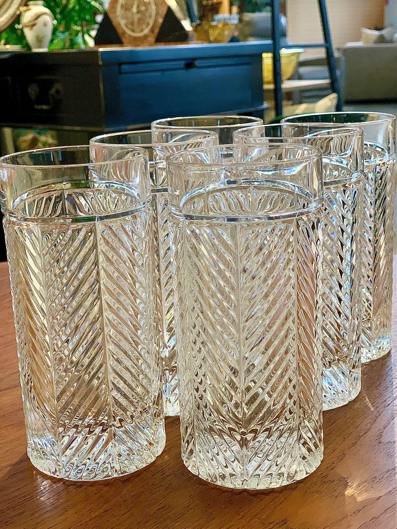 Herringbone Highball Glass by Ralph Lauren Crystal